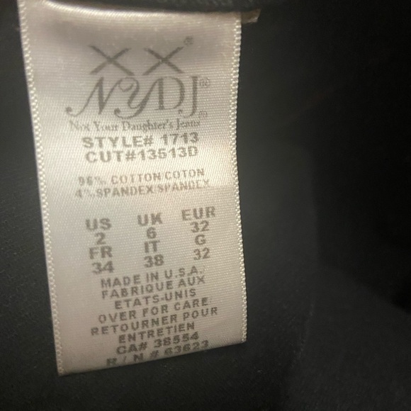 Nydj Black Jeans Cropped High Waisted Capri Zip 2 - Picture 5 of 6